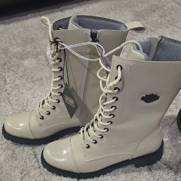 Harley Davidson Womens Walsen 6"? Laceup Boot Side Zip - Picture 3 of 5